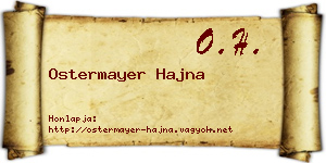 Ostermayer Hajna névjegykártya